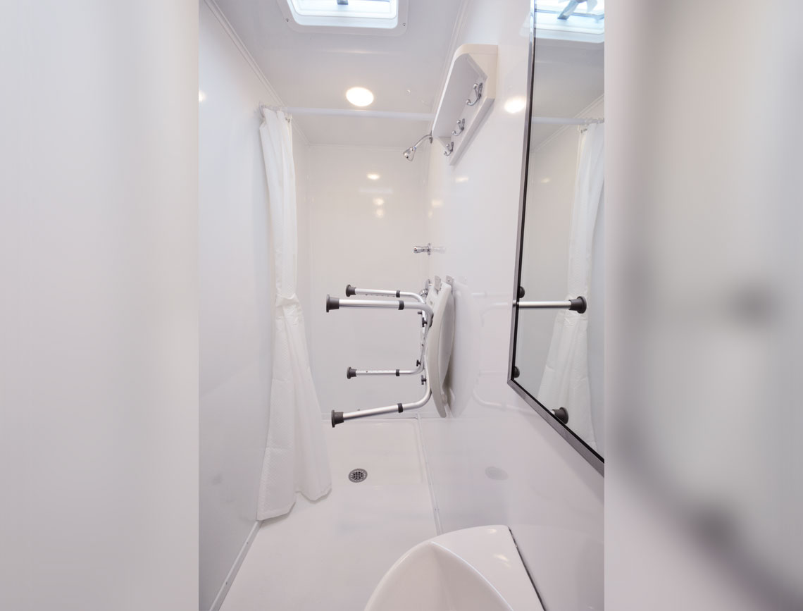 Shower trailer interior
