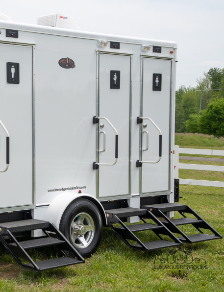 Luxurious Restrooms portable restroom trailer for events in Nashville, highlighting quality and reliability for planners.