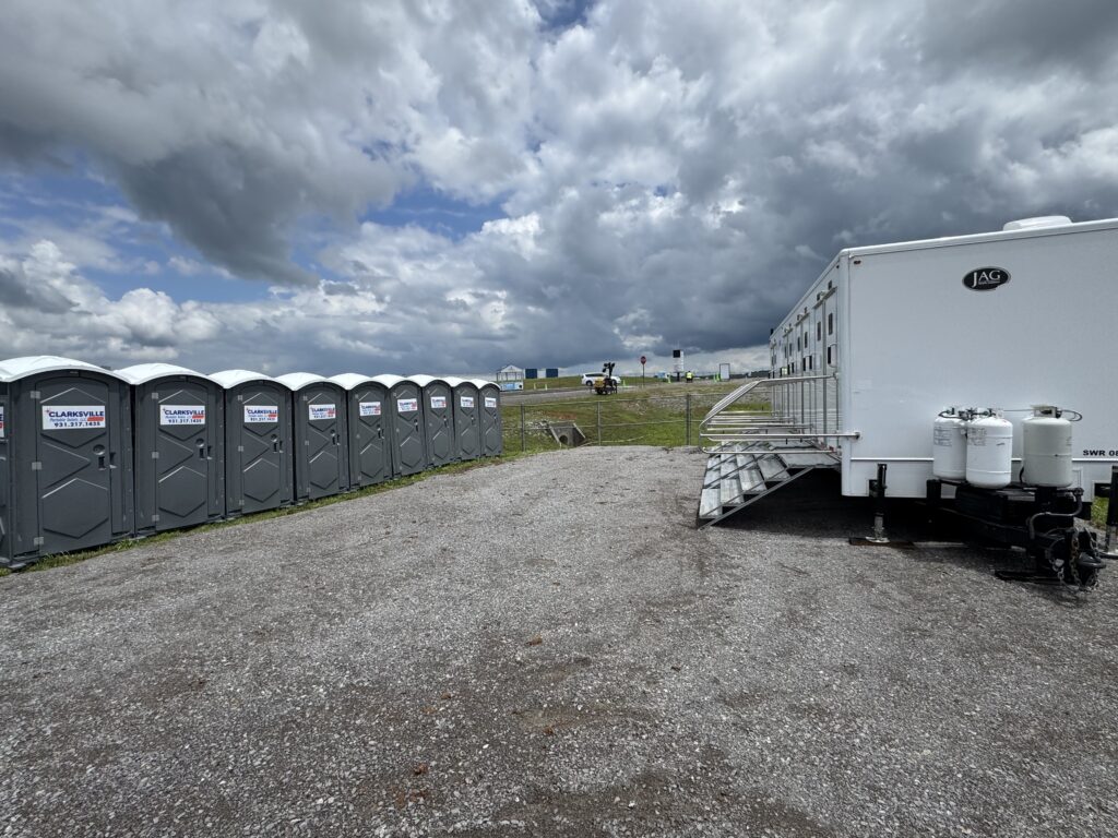 High-capacity Shower trailer at music festival in Nashville TN